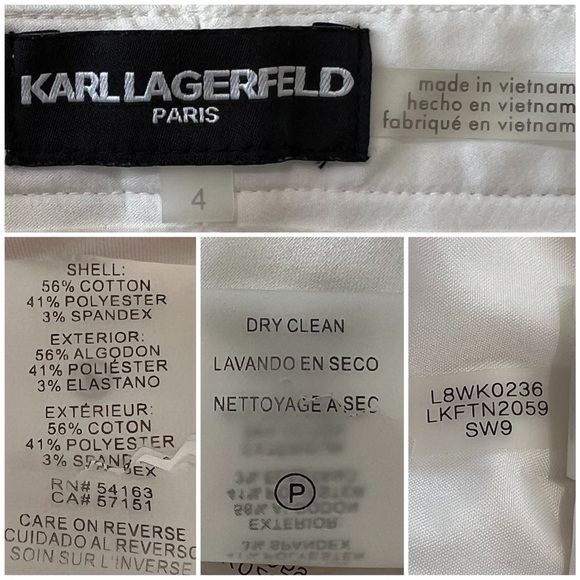 Karl Lagerfeld Paris Pants Slim Ankle Dressy Office Career White Gold Hardware 4 - Picture 6 of 16